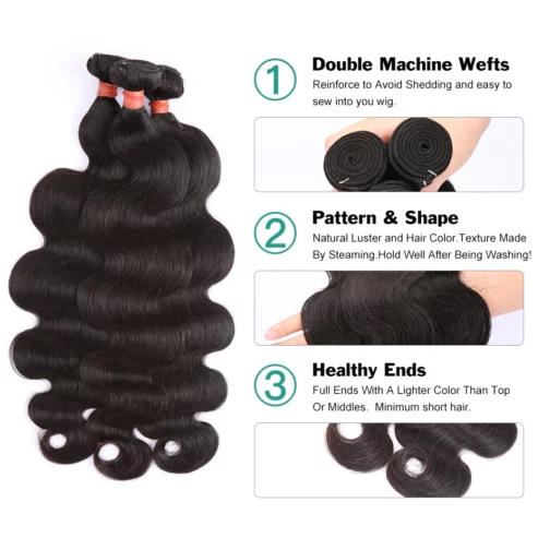 Body Wave 30 40 Inches Bundles Human Hair Brazilian Remy Human Hair Bundle Extension Double Drawn Weavy For Woman 4