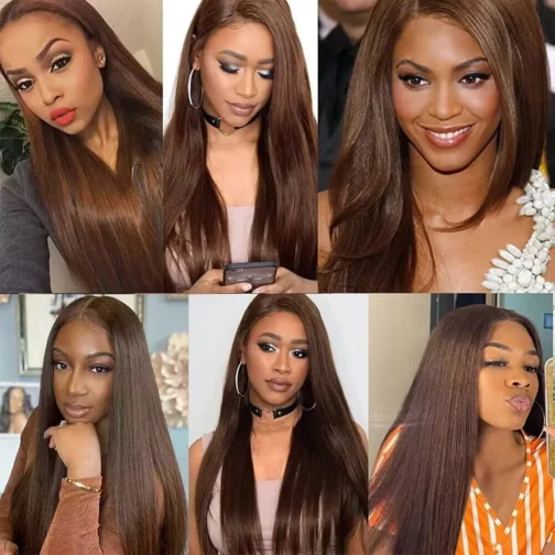 Brown Bundles Human Hair Light Brown Straight Bundles #4 Bundles Brazilian Straight Human Hair Unprocessed Brazilian Human Hair 6