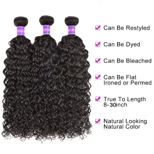 Curly 3 Bundles Brazilian Natural Black Human Hair Remy Hair 100% Human Hair Bundles 3