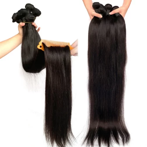 Bone Straight Hair Bundles 36 38 40 Inch Human Hair Bundles Brazilian Straight Weave Natural Remy Hair Extensions 1/3/4 Bundles 2